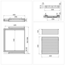 Emuca Kit de cajón metálico y bastidor regulable Quartz para armarios, guías de cierre suave y extracción total, Módulo 60cm, Acabado Titanio - Ítem11