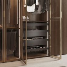 Emuca Kit de cajón metálico y bastidor regulable Quartz para armarios, guías de cierre suave y extracción total, Módulo 60cm, Acabado Titanio - Ítem2