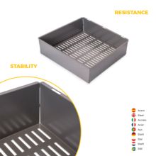 Emuca Kit de cajón metálico y bastidor regulable Quartz para armarios, guías de cierre suave y extracción total, Módulo 60cm, Acabado Titanio - Ítem7