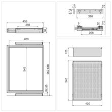 Emuca Kit de cajón metálico y bastidor regulable Quartz para armarios, guías de cierre suave y extracción total, Módulo 70cm, Acabado Titanio - Ítem10