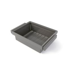 Emuca Kit de cajón metálico y bastidor regulable Quartz para armarios, guías de cierre suave y extracción total, Módulo 70cm, Acabado Titanio