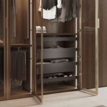 Emuca Kit de cajón metálico y bastidor regulable Quartz para armarios, guías de cierre suave y extracción total, Módulo 80cm, Acabado Titanio - Ítem2