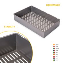 Emuca Kit de cajón metálico y bastidor regulable Quartz para armarios, guías de cierre suave y extracción total, Módulo 80cm, Acabado Titanio - Ítem7