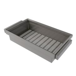 Emuca Kit de cajón metálico y bastidor regulable Quartz para armarios, guías de cierre suave y extracción total, Módulo 90cm, Acabado Titanio