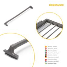 Emuca Kit de pantalonero de 7 varillas y bastidor regulable Quartz para armarios, guías de cierre suave y extracción total, Módulo 60cm, Acabado Titanio - Ítem7