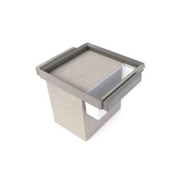 Emuca Kit de bandeja auxiliar, cesto y bastidor regulable Quartz para armarios, guías de cierre suave y extracción total, Módulo 60cm, Acabado Titanio