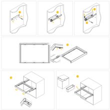 Emuca Kit de bandeja auxiliar, cesto y bastidor regulable Quartz para armarios, guías de cierre suave y extracción total, Módulo 70cm, Acabado Titanio - Ítem12