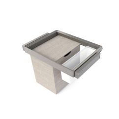 Emuca Kit de bandeja auxiliar, cesto y bastidor regulable Quartz para armarios, guías de cierre suave y extracción total, Módulo 70cm, Acabado Titanio