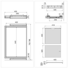 Emuca Kit de pantalonero de 7 varillas, cesto y bastidor regulable Quartz para armarios, guías de cierre suave y extracción total, Módulo 80cm, Acabado Titanio - Ítem11