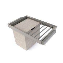 Emuca Kit de porte-pantalon à 7tringles, panier et rack ajustable Quartz pour armoires, glissières extension totale et à fermeture douce, Module 80cm, Finition Titane