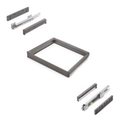 Emuca Bastidor con guías de cierre suave y extracción total para accesorios de armario Quartz, 562-588mm, Aluminio y Plástico, Titanio