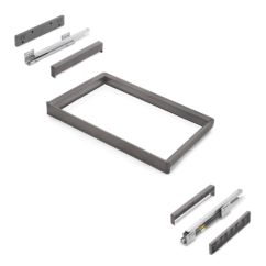 Emuca Bastidor con guías de cierre suave y extracción total para accesorios de armario Quartz, 712-738mm, Aluminio y Plástico, Titanio