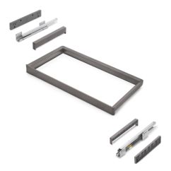Emuca Bastidor con guías de cierre suave y extracción total para accesorios de armario Quartz, 787-813mm, Aluminio y Plástico, Titanio