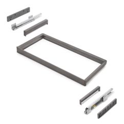 Emuca Bastidor con guías de cierre suave y extracción total para accesorios de armario Quartz, 837-863mm, Aluminio y Plástico, Titanio