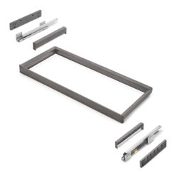 Emuca Bastidor con guías de cierre suave y extracción total para accesorios de armario Quartz, 887-913mm, Aluminio y Plástico, Titanio