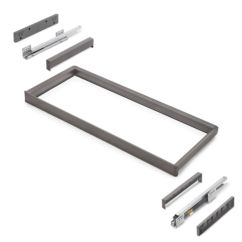 Emuca Bastidor con guías de cierre suave y extracción total para accesorios de armario Quartz, 912-938mm, Aluminio y Plástico, Titanio