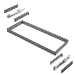 Emuca Bastidor con guías de cierre suave y extracción total para accesorios de armario Quartz, 937-963mm, Aluminio y Plástico, Titanio
