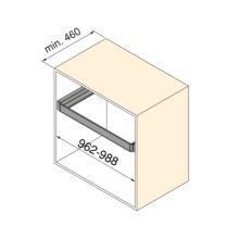 Emuca Bastidor con guías de cierre suave y extracción total para accesorios de armario Quartz, 962-988mm, Aluminio y Plástico, Titanio - Ítem3
