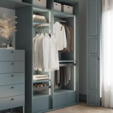 Emuca Bastidor con guías de cierre suave y extracción total para accesorios de armario Quartz, 962-988mm, Aluminio y Plástico, Titanio - Ítem12