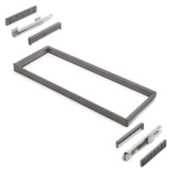 Emuca Bastidor con guías de cierre suave y extracción total para accesorios de armario Quartz, 962-988mm, Aluminio y Plástico, Titanio