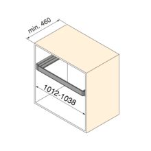 Emuca Bastidor con guías de cierre suave y extracción total para accesorios de armario Quartz, 1012-1038mm, Aluminio y Plástico, Titanio - Ítem21