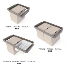 Emuca Cesto de ropa para armarios y vestidores Quartz, 418x320x400mm, Acero y Tela, Titanio - Ítem7