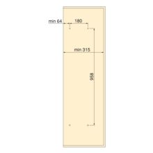 Emuca Espejo extraíble para interior de armario Quartz, con giro 180°, 1.000x300mm, Aluminio, vidrio y acero, Titanio - Ítem1