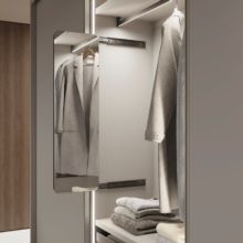 Emuca Espejo extraíble para interior de armario Quartz, con giro 180°, 1.000x300mm, Aluminio, vidrio y acero, Titanio - Ítem2