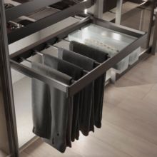 Emuca Lot de 7 tringles à pantalon pour armoires et dressings Quartz, Plastique et Aluminium, Titane - Item1