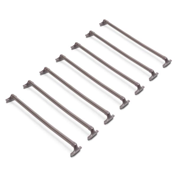 Emuca Lot de 7 tringles à pantalon pour armoires et dressings Quartz, Plastique et Aluminium, Titane