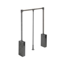 Emuca Colgador abatible para armario Sway, ancho regulable 450-600mm, Acero, Aluminio y Plástico, Pintado Titanio - Ítem5