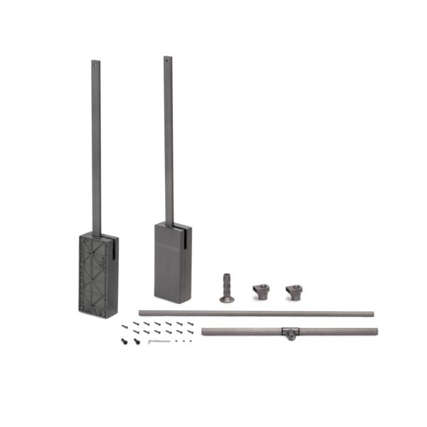 Emuca Colgador abatible para armario Sway, ancho regulable 450-600mm, Acero, Aluminio y Plástico, Pintado Titanio