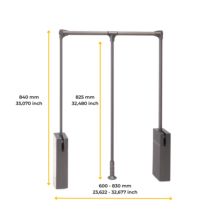 Emuca Colgador abatible para armario Sway, ancho regulable 600 - 830mm, Acero, Aluminio y Plástico, Pintado Titanio - Ítem3
