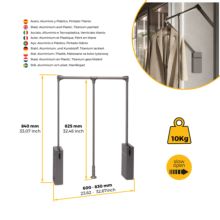 Emuca Colgador abatible para armario Sway, ancho regulable 600 - 830mm, Acero, Aluminio y Plástico, Pintado Titanio - Ítem1