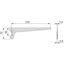 Emuca Support pour étagère en bois/verre, profil pas 50 mm, 250 mm, Acier, Blanc - Item1