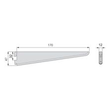 Emuca Soporte para estante de madera/cristal, perfil paso 32 mm, 170 mm, Acero, Blanco - Ítem1