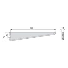Emuca Support pour étagère en bois/verre, profil pas 32 mm, 220 mm, Acier, Blanc - Item1