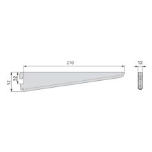 Emuca Soporte para estante de madera/cristal, perfil paso 32 mm, 270 mm, Acero, Blanco - Ítem1