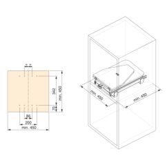 Emuca Tabla de planchar plegable y extraíble para mueble Iron 180, giratoria, Acero y Madera - Ítem