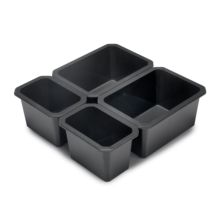 Emuca Kit de 4 cubos organizadores para cajón de baño Tidy, Plástico, Gris antracita - Ítem1