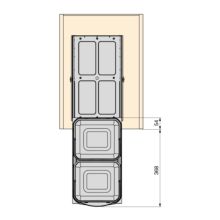 Emuca Contenedor de reciclaje para fijación inferior y extracción manual/automática en mueble de cocina Recycle Inox 2x12litros, Plástico y Acero inoxidable - Ítem13