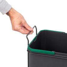 Emuca poubelle de recyclage pour montage inférieur et extraction manuelle pour meuble de cuisine Recycle 1x35 litres, Plastique gris anthracite - Item5