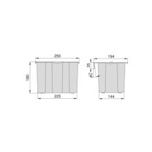 Emuca poubelle de recyclage pour suspendre la porte et collecter les déchets Recyclage, 1 x bac de 5 litres, avec couvercle, Plastique gris anthracite - Item1