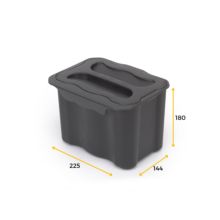 Emuca poubelle de recyclage pour suspendre la porte et collecter les déchets Recyclage, 1 x bac de 5 litres, avec couvercle, Plastique gris anthracite - Item2
