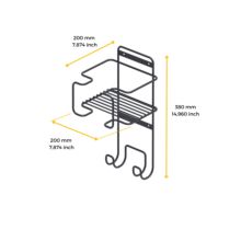 Emuca Soporte para tabla de planchar, accesorios de planchado y plancha, Acero, Gris antracita - Ítem1