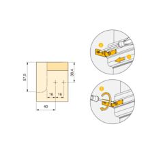 Emuca Kit de 2 profils supérieurs Gola pour meubles de cuisine, longueur 2,35m, avec accessoires, Aluminium, Peint en noir - Item2