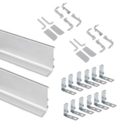 Emuca Kit de 2 profils supérieurs Gola pour meubles de cuisine, longueur 2,35mm, avec accessoires, Aluminium, Anodisé mat