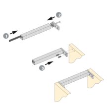 Emuca Lote de 4 perfiles travesaños para muebles de cocina Albeam, con accesorios para atornillar, Aluminio y Plástico, Anodizado mate - Ítem4