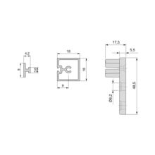 Emuca Kit de 4 profils transversaux pour meubles de cuisine Albeam, avec accessoires à visser, aluminium et plastique, anodisé mat - Item5