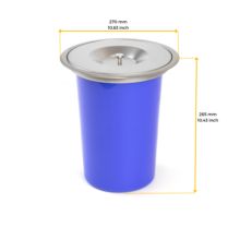 Emuca Cubo de basura empotrable para encimera de cocina Recycle, 1 vaso extraíble de 7 litros, Acero inoxidable y Plástico - Ítem1